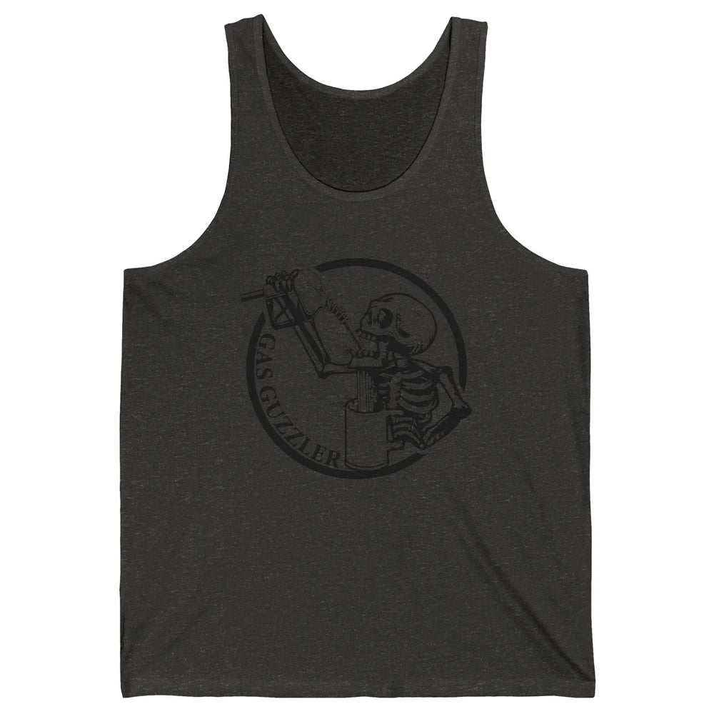 Funny Skeleton Gas Guzzler Sarcastic Skeleton Halloween Unisex Jersey Tank
