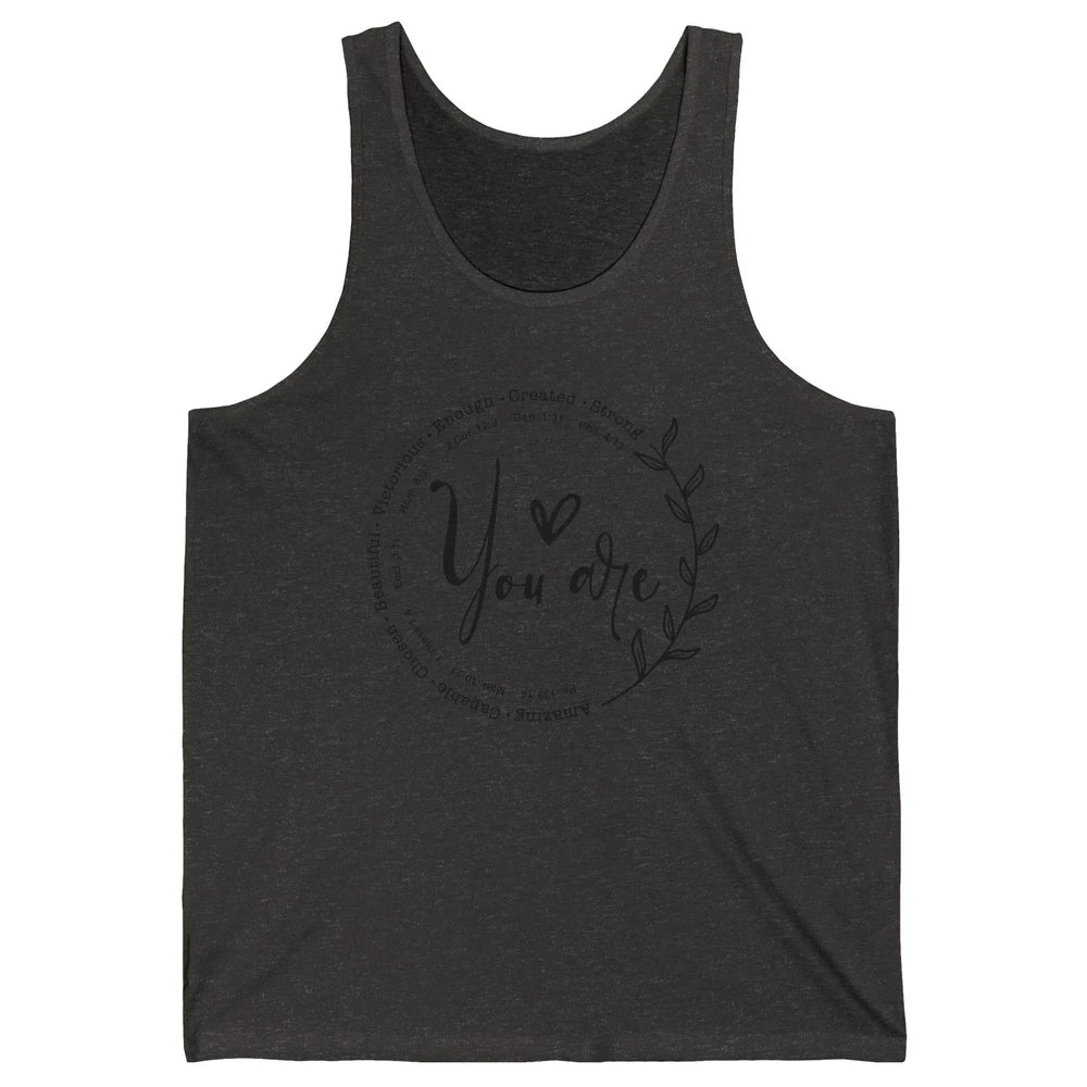 God Says You Are Bible Verse Christian Religious Jesus Faith Unisex Jersey Tank