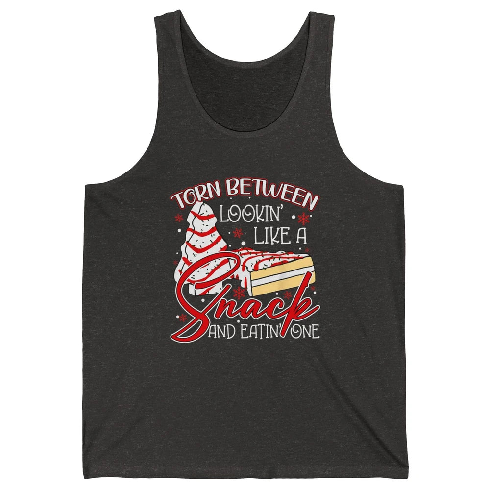 Christmas Tree Cake Torn Between Look Like a Snack Eat One Unisex Jersey Tank