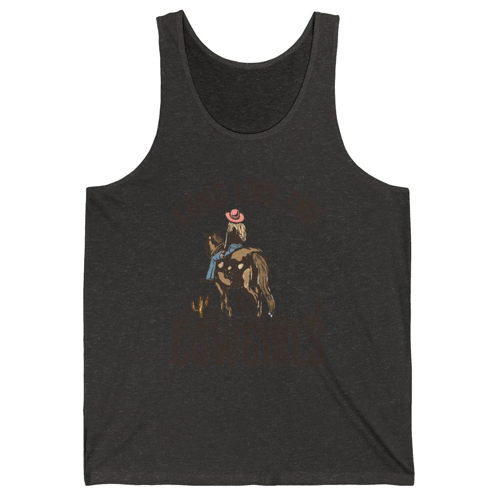Retro Long Live The Cowgirls Horseback Rider Western Country Unisex Jersey Tank