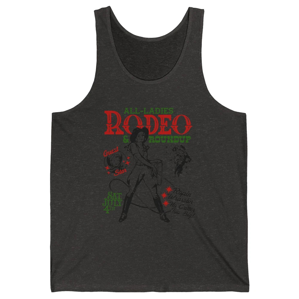 Retro Cowgirl All Ladies Roundup Western Country Rodeo Mom Unisex Jersey Tank