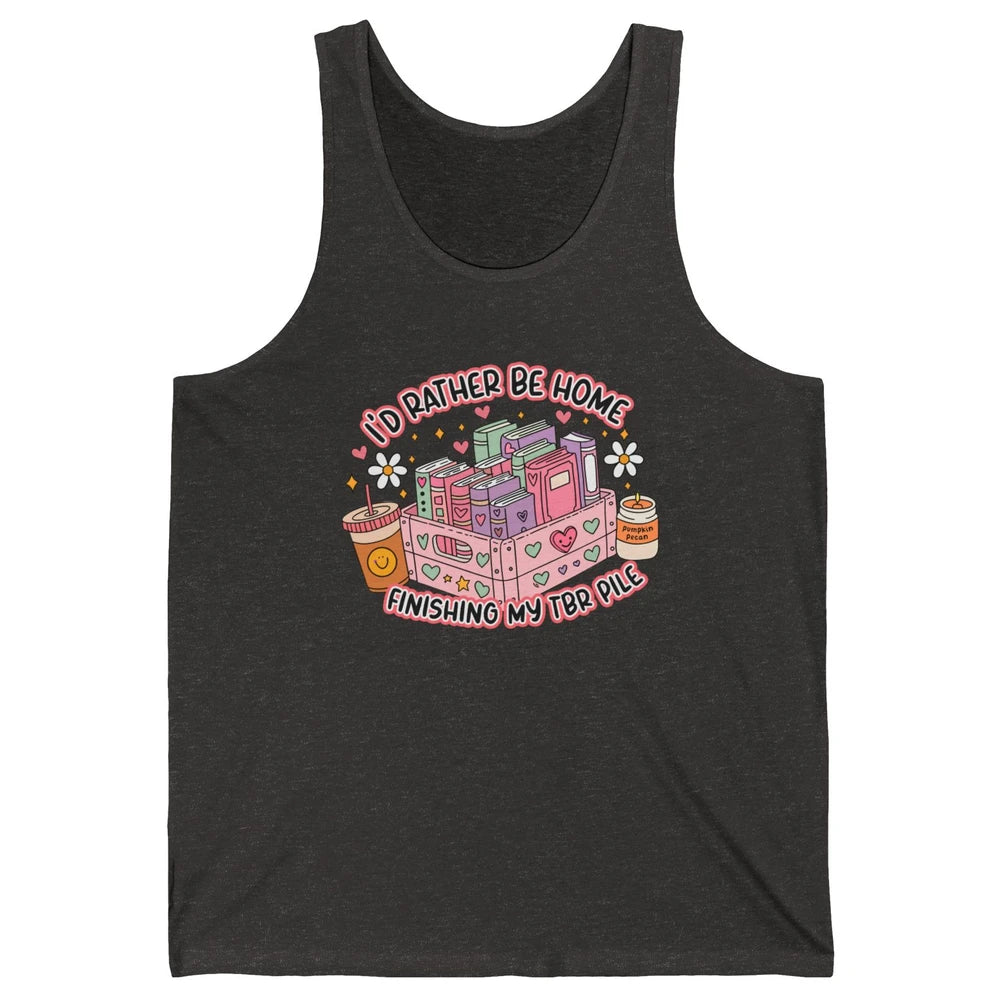 Retro Groovy TBR Book Readers Be Home Finishing My TBR Pile Unisex Jersey Tank