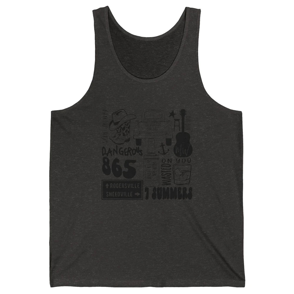 Retro Cowboy Boot Hat Sand In My Boots Western Country Music Unisex Jersey Tank