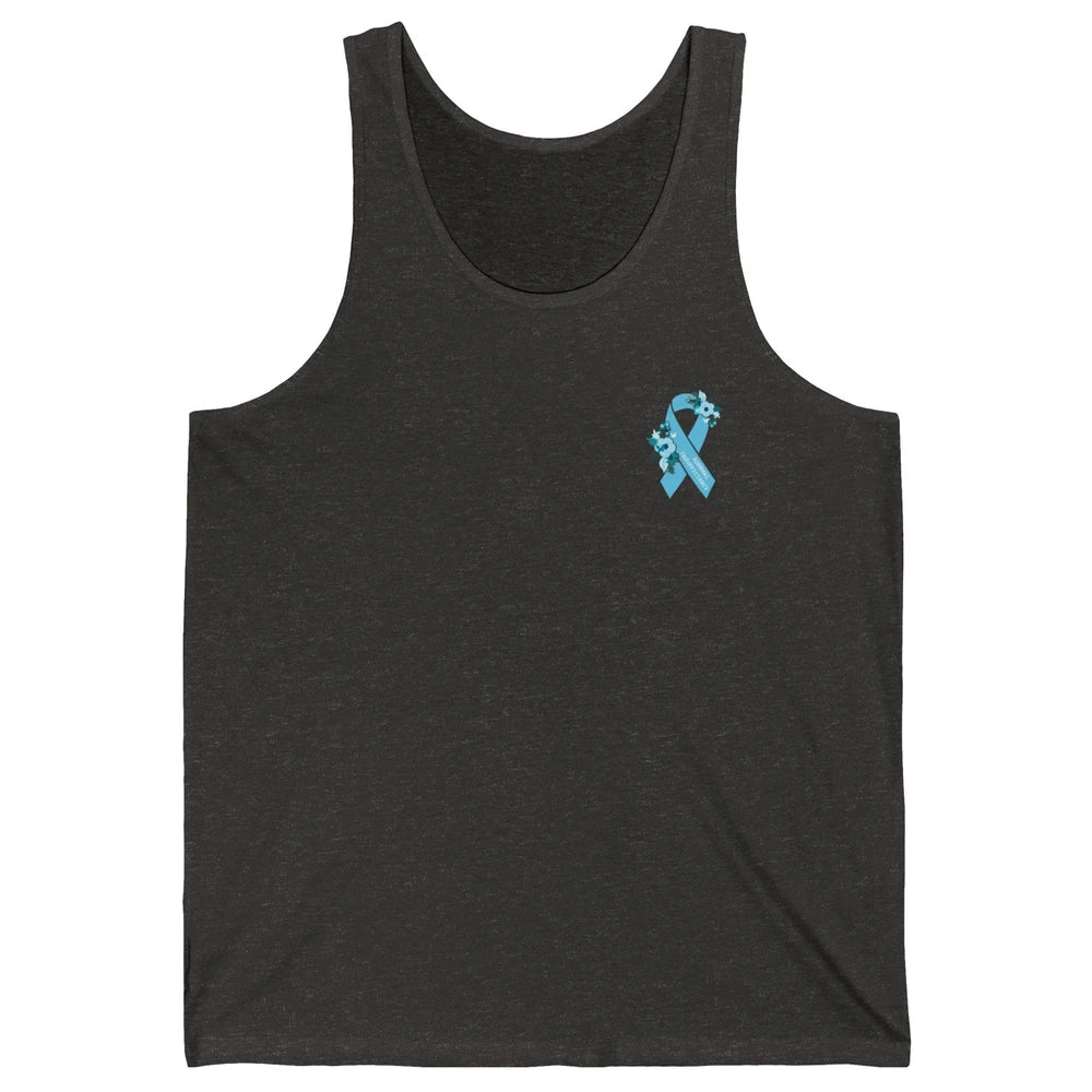 Adrenal Insufficiency Awareness Floral Light Blue Ribbon Unisex Jersey Tank