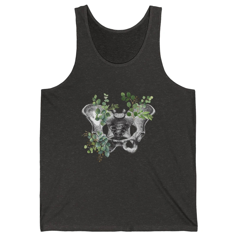 Floral Anatomical Pelvis Skeleton Doctor Medical Botanical Unisex Jersey Tank