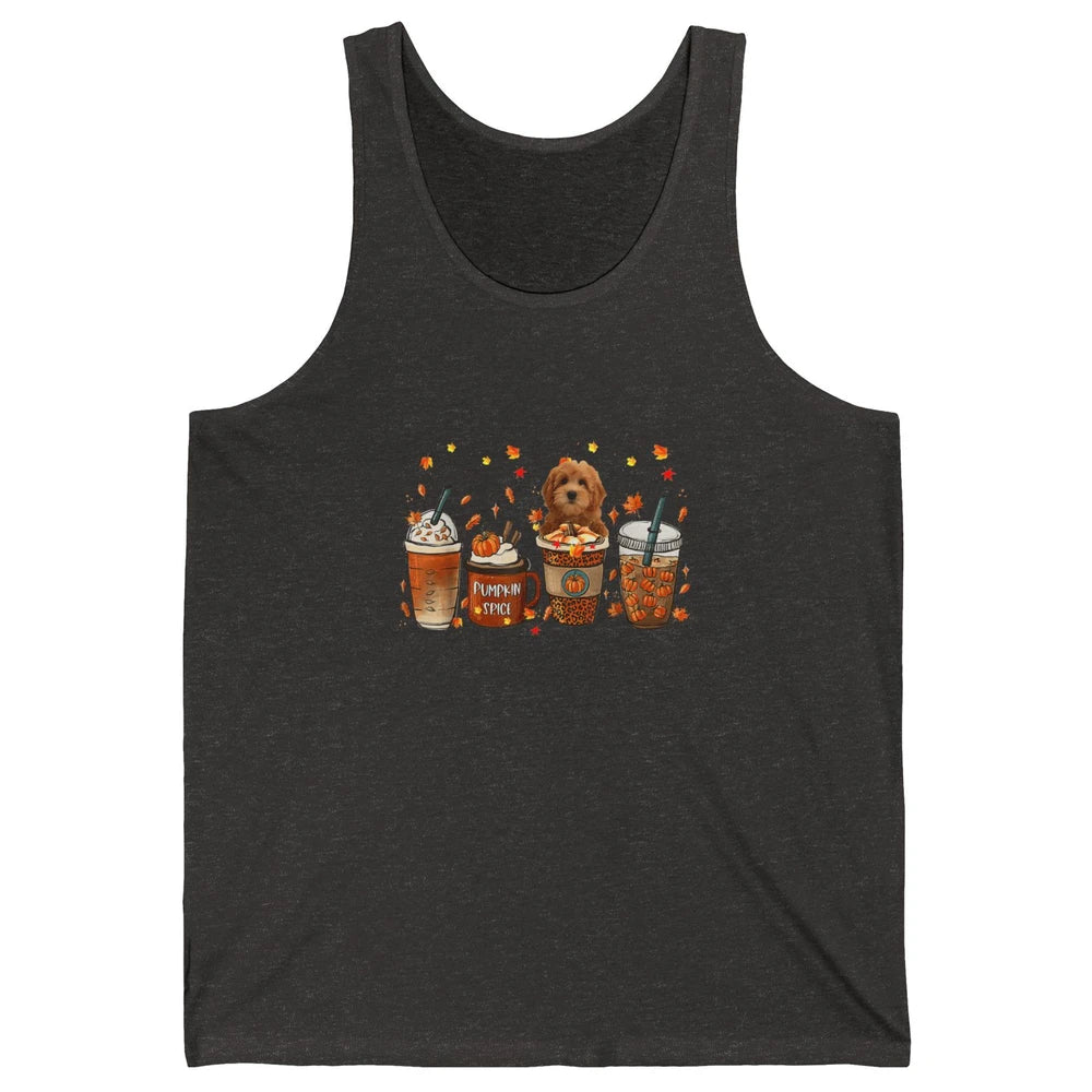 Golden Doodle Dog Fall Coffee Pumpkin Spice Dog Thanksgiving Unisex Jersey Tank