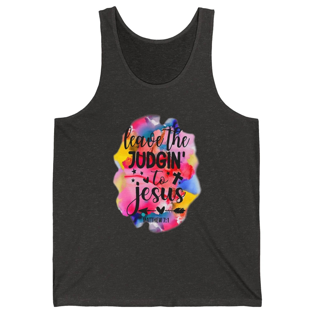 Colorful Leave Judging Faith Christian Jesus God Bible Verse Unisex Jersey Tank