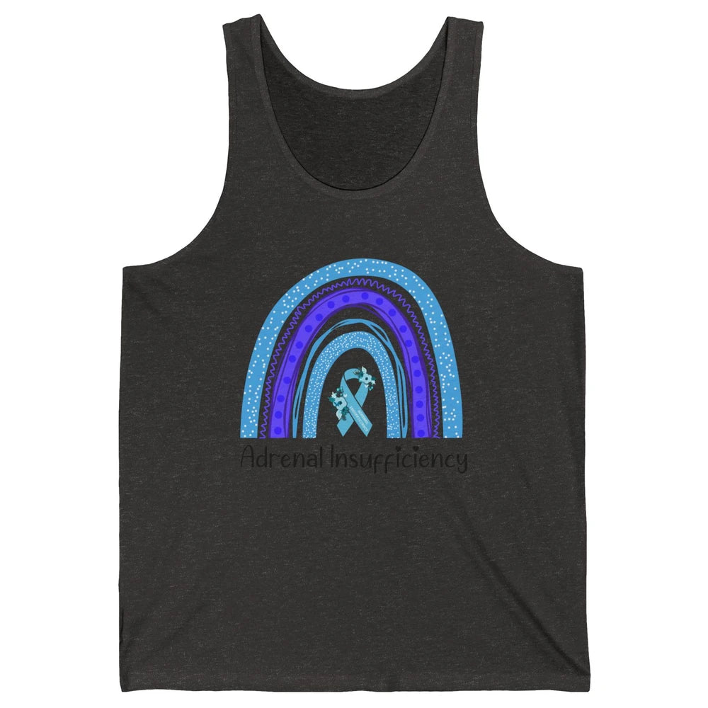 Adrenal Insufficiency Awareness Floral Light Blue Ribbon Unisex Jersey Tank