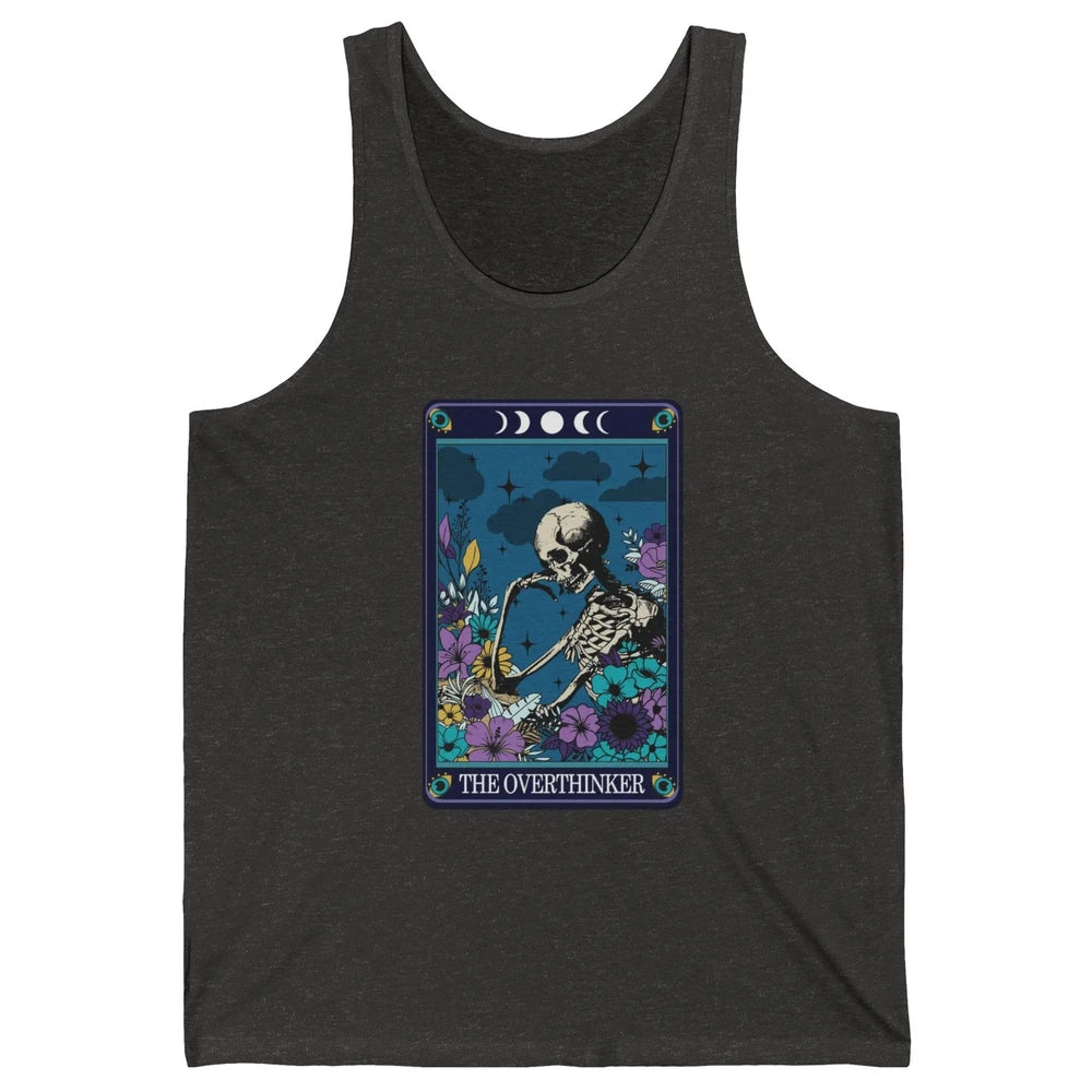 Floral Skeleton The Overthinker Tarot Card Halloween Costume Unisex Jersey Tank