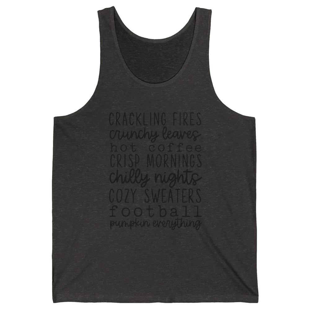 Fall Favorite Crackling Fire Pumpkin Everything Thanksgiving Unisex Jersey Tank