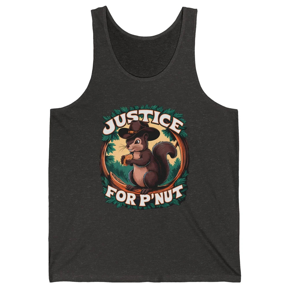 Justice For P'Nut Cute Peanut Squirrel Cowboy Funny Rodeo Howdy Western Country Unisex Jersey Tank