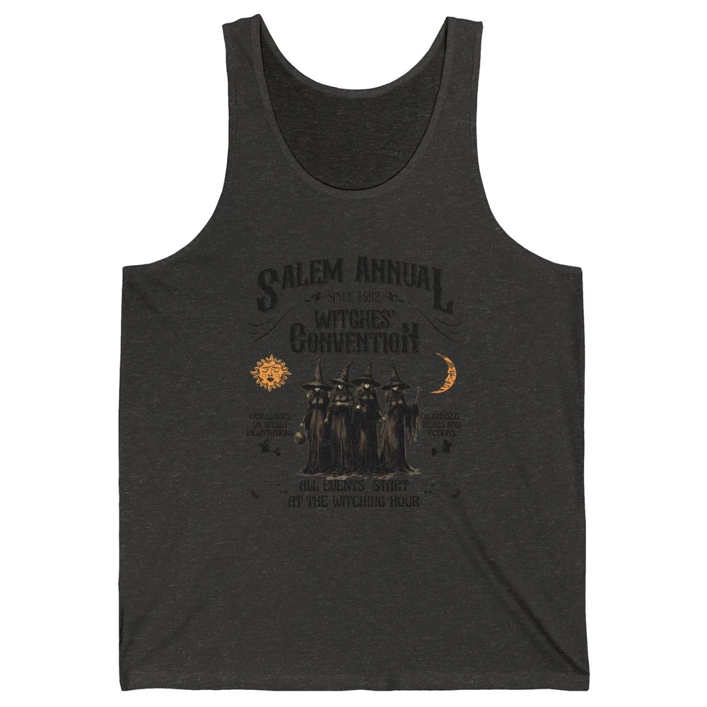 Retro Salem Annual Witches Convention Halloween Witch Magic Unisex Jersey Tank