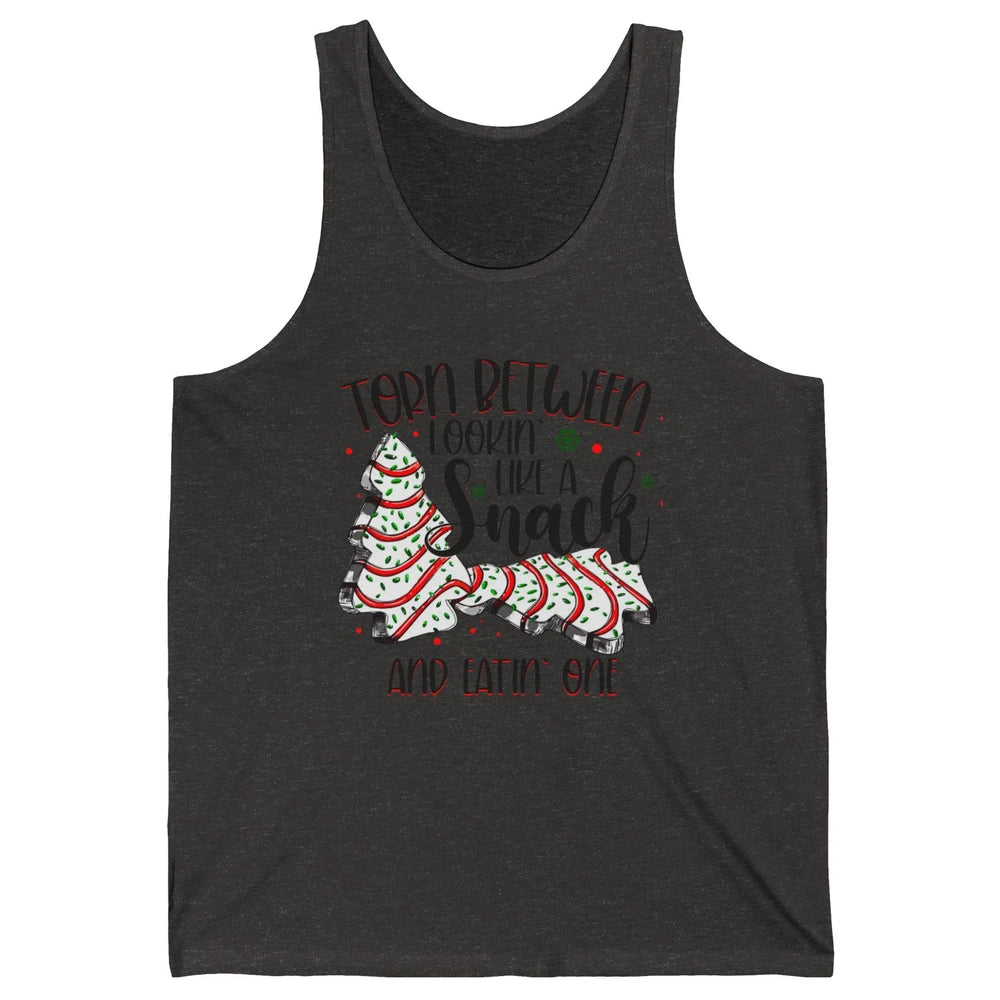 Christmas Tree Cake Torn Between Look Like a Snack Eat One Unisex Jersey Tank