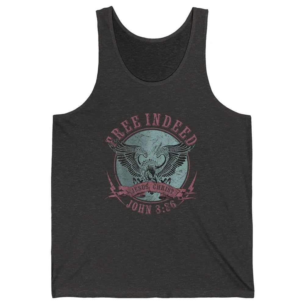 Free Indeed Faith Retro Religious Christian Bible Verse God Unisex Jersey Tank