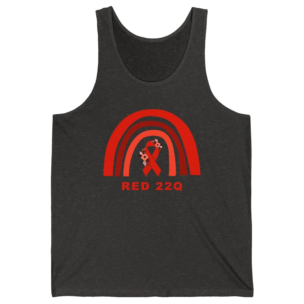 22Q Deletion/DiGeorge Syndrome Awareness Floral Red Rainbow Unisex Jersey Tank