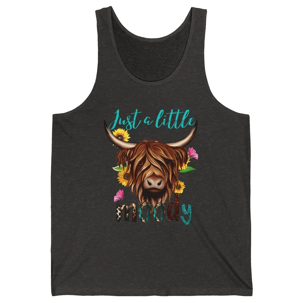 Funny Heifer Cow Just A Little Moody Leopard Western Country Unisex Jersey Tank