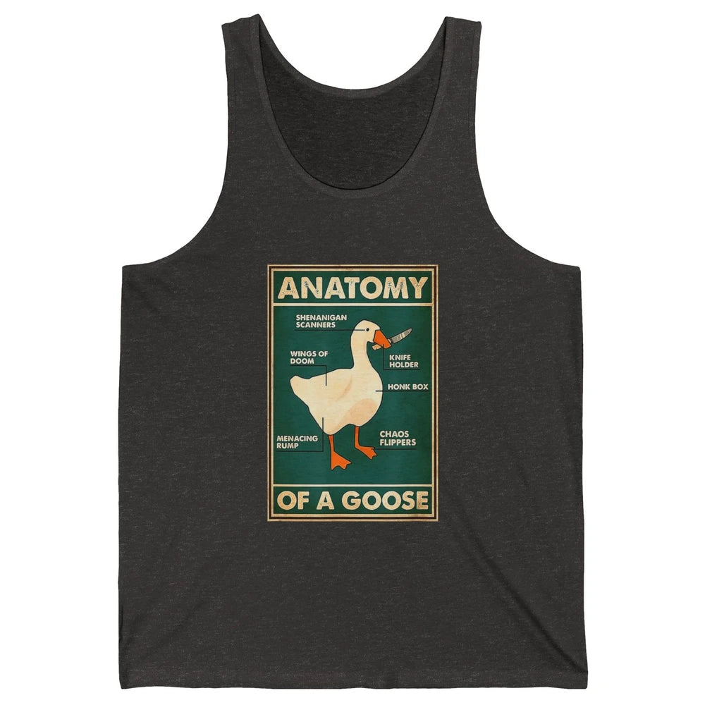 Funny Anatomy Of Goose With Knife Sarcastic Nurse Life Duck Unisex Jersey Tank