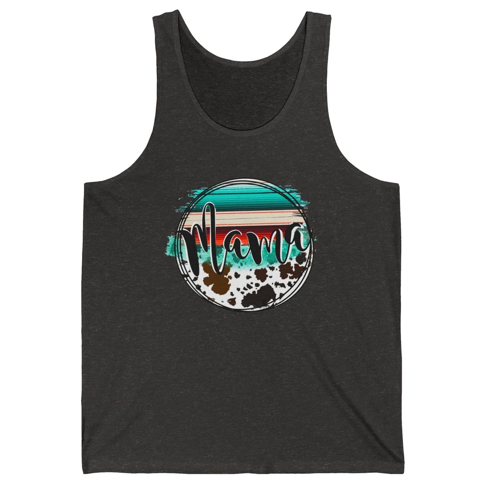 Western Country Boho Mama Cowhide Turquoise Western Mama Unisex Jersey Tank