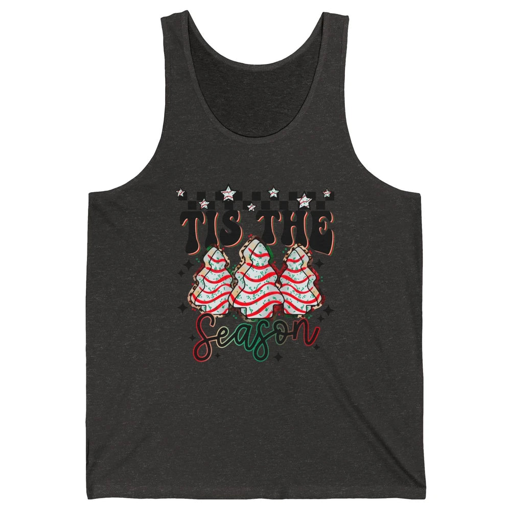 Funny Christmas Tree Cake Tis The Season Debbie Western Xmas Unisex Jersey Tank