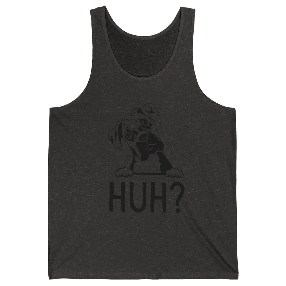 Funny Boxer Dog Black White Huh? Dog Boxer Lovers Gift Unisex Jersey Tank