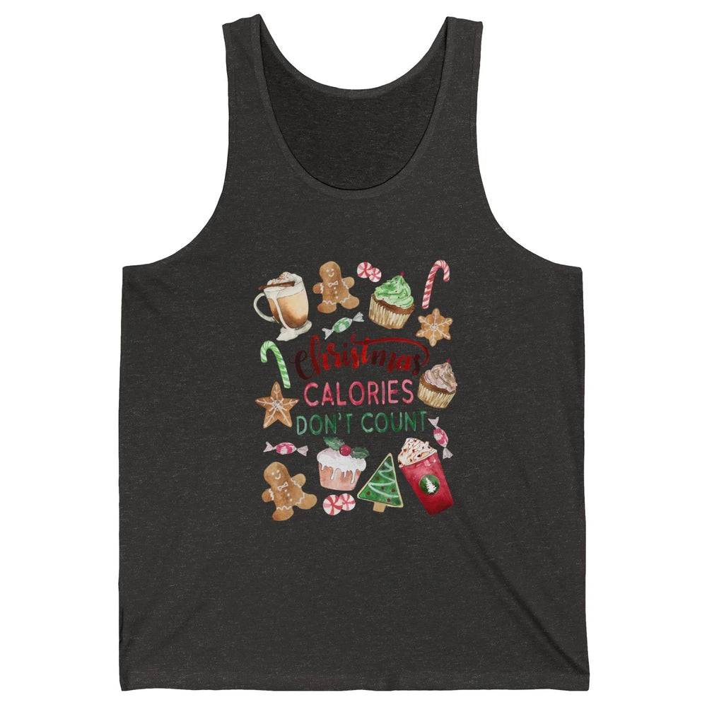 Funny Christmas Favorites Calories Dont Count Christmas Cake Unisex Jersey Tank