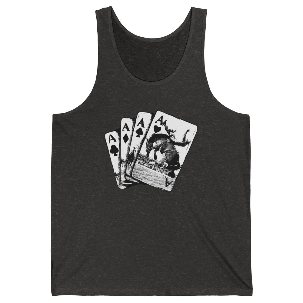 Punchy Cowboy Horsing Playing Cards Western Cowboy Rodeo Unisex Jersey Tank