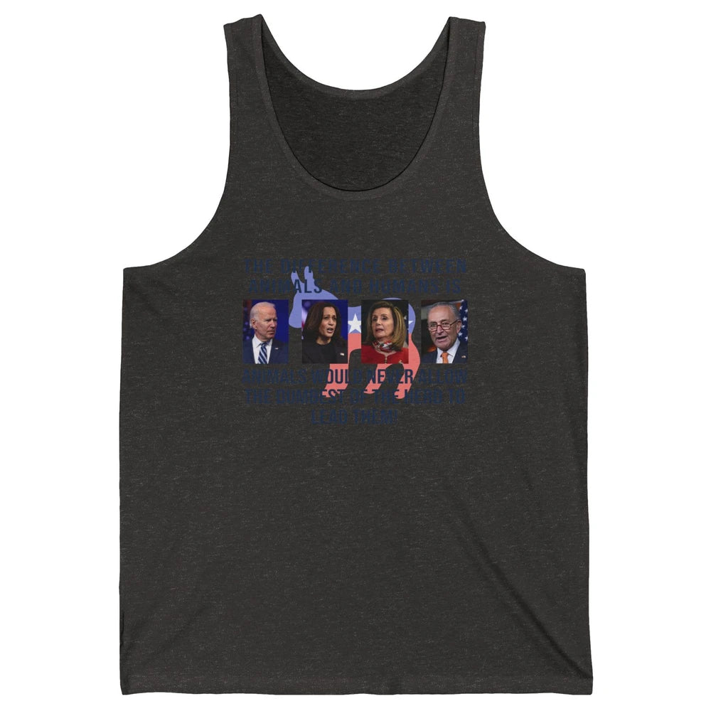 Funny Anti Biden Never Allow The Dumbest To Lead Democrats Unisex Jersey Tank