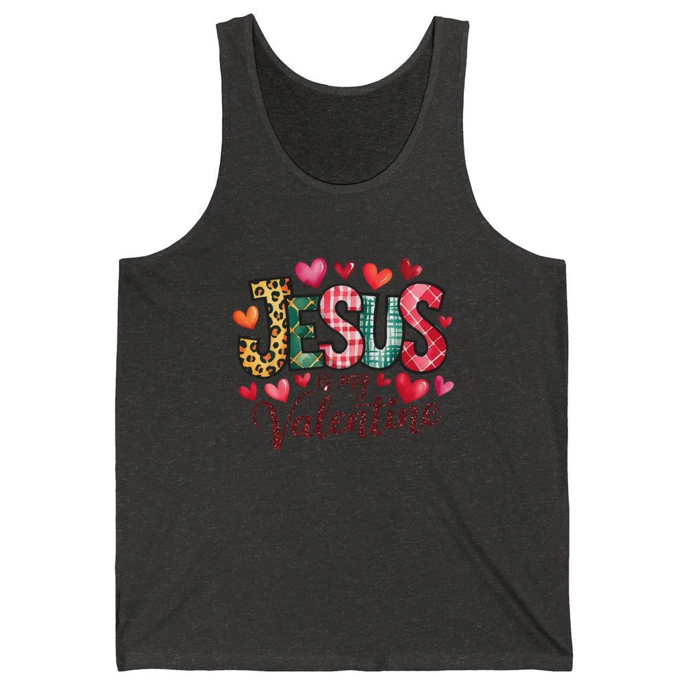 Jesus Is My Valentine Christian Religious Heart Love Bible Verse God Lover Church Unisex Jersey Tank