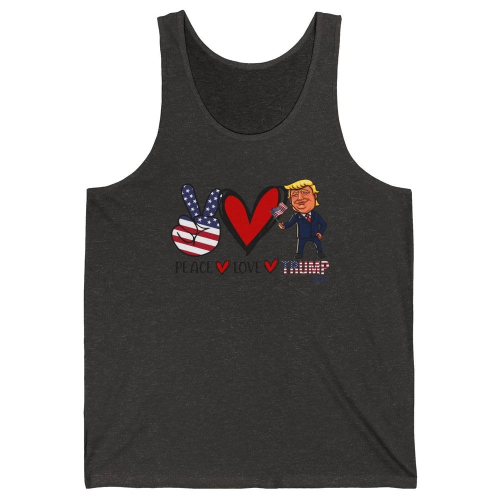 Peace Love Trump 2024 US Flag President Trump Return Support Unisex Jersey Tank