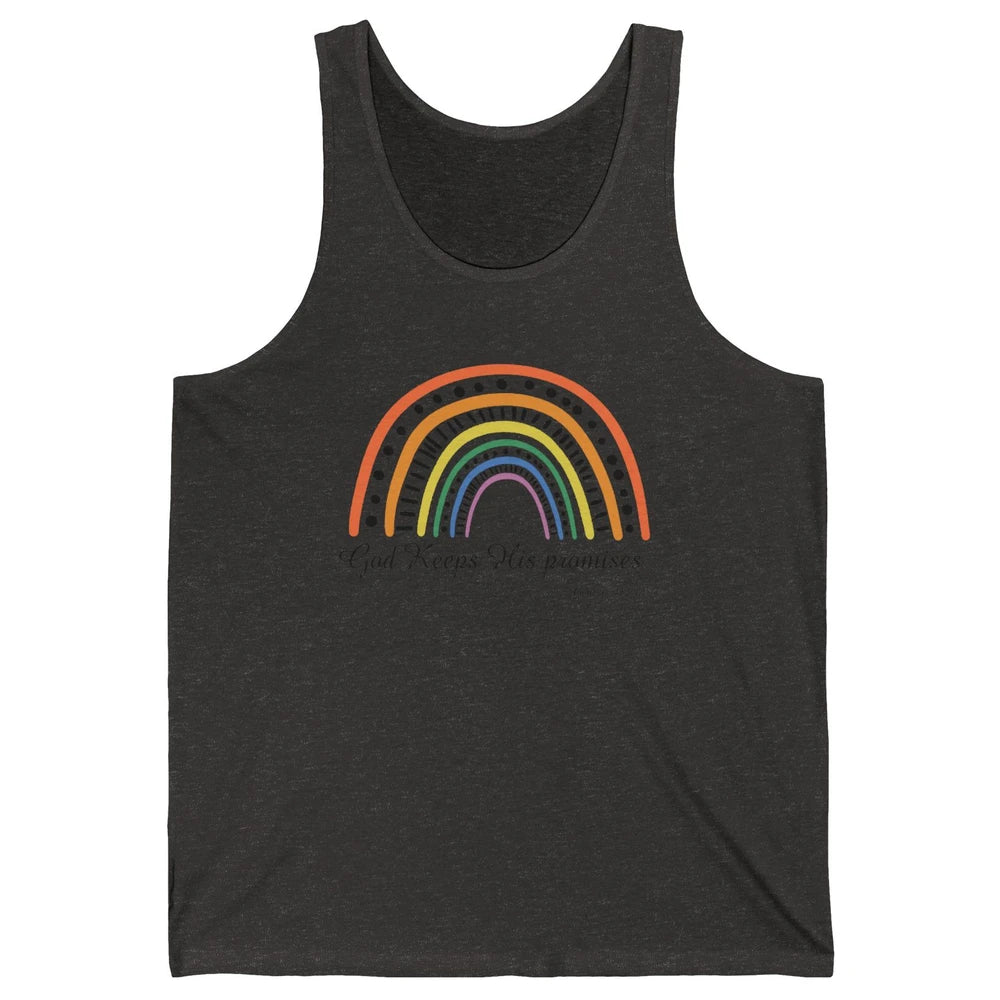 Retro Rainbow God Keeps His Promises Christian Religious Unisex Jersey Tank