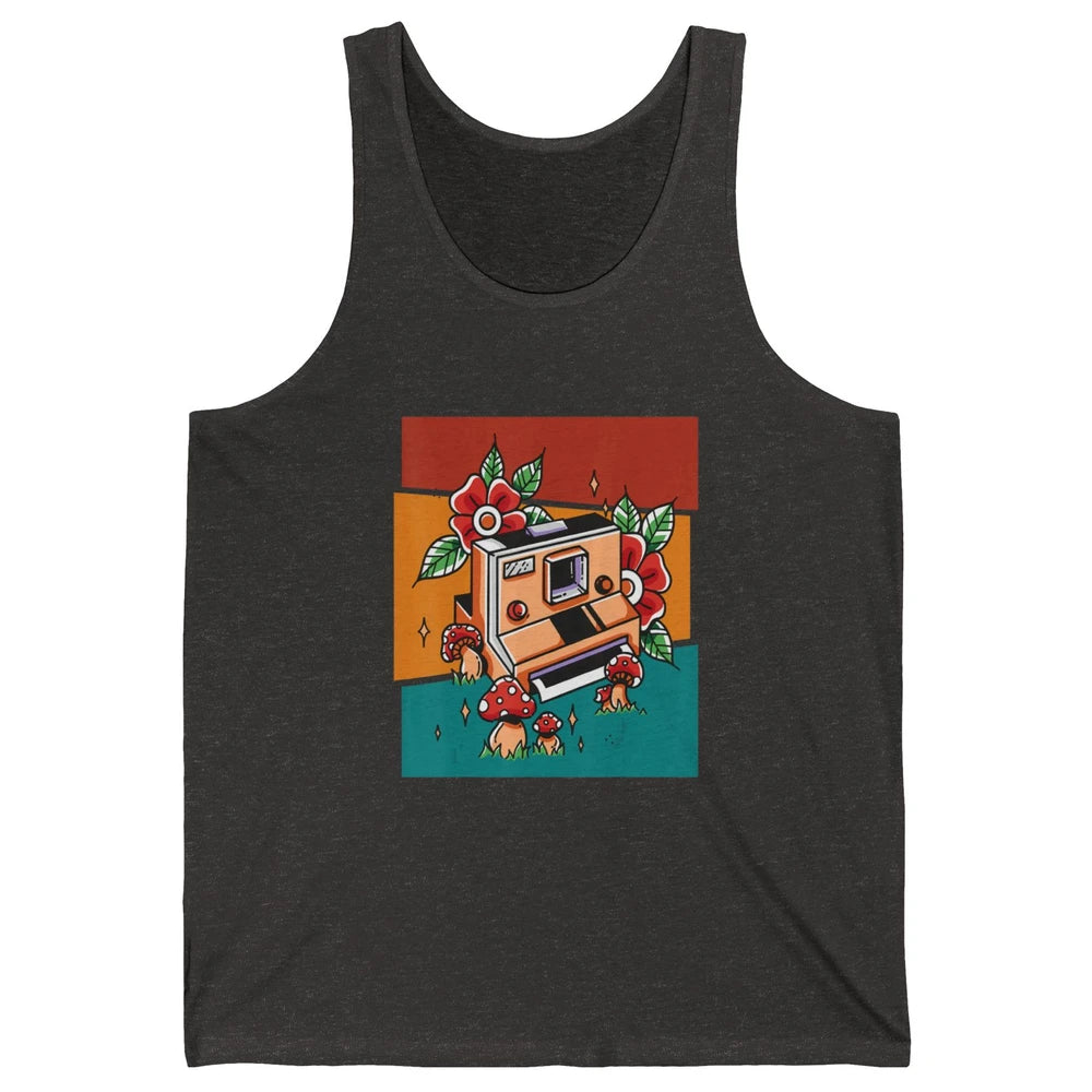 Cute Photography Mushroom Retro Camera Photographer Life Unisex Jersey Tank