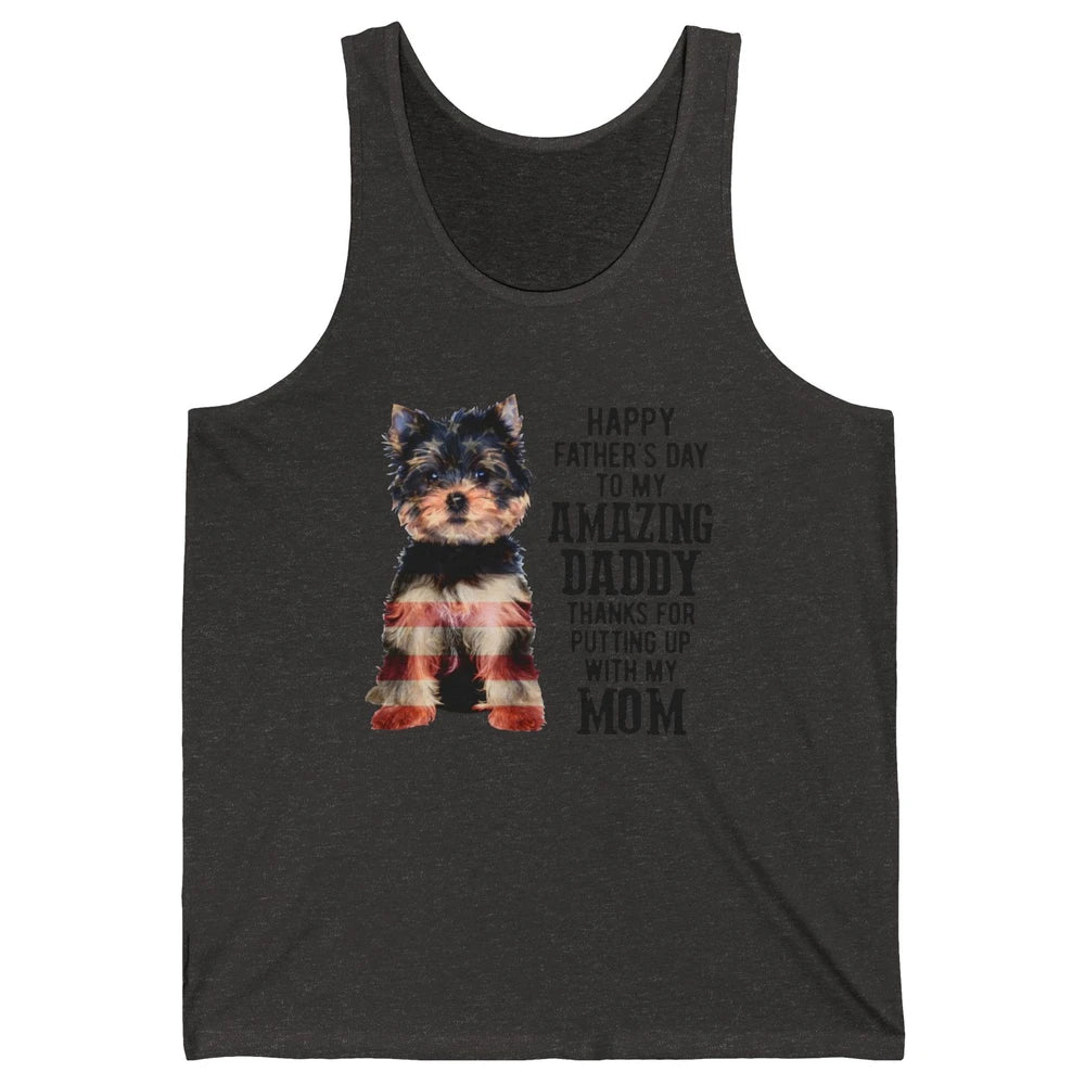 Yorkshire Terrier Fathers Day To My Amazing Dad Yorkie Lover Unisex Jersey Tank