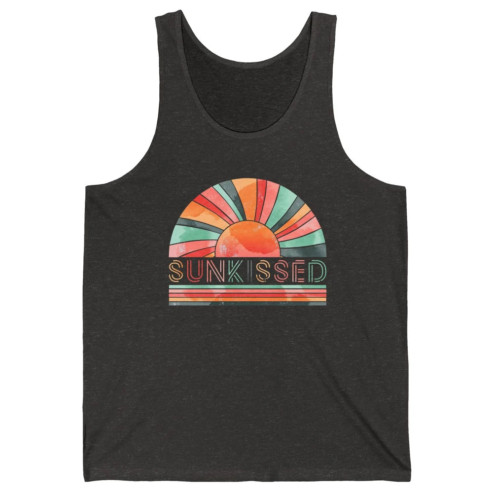 Retro Rainbow Sunkissed Summer Beach Life Vintage Boho Unisex Jersey Tank