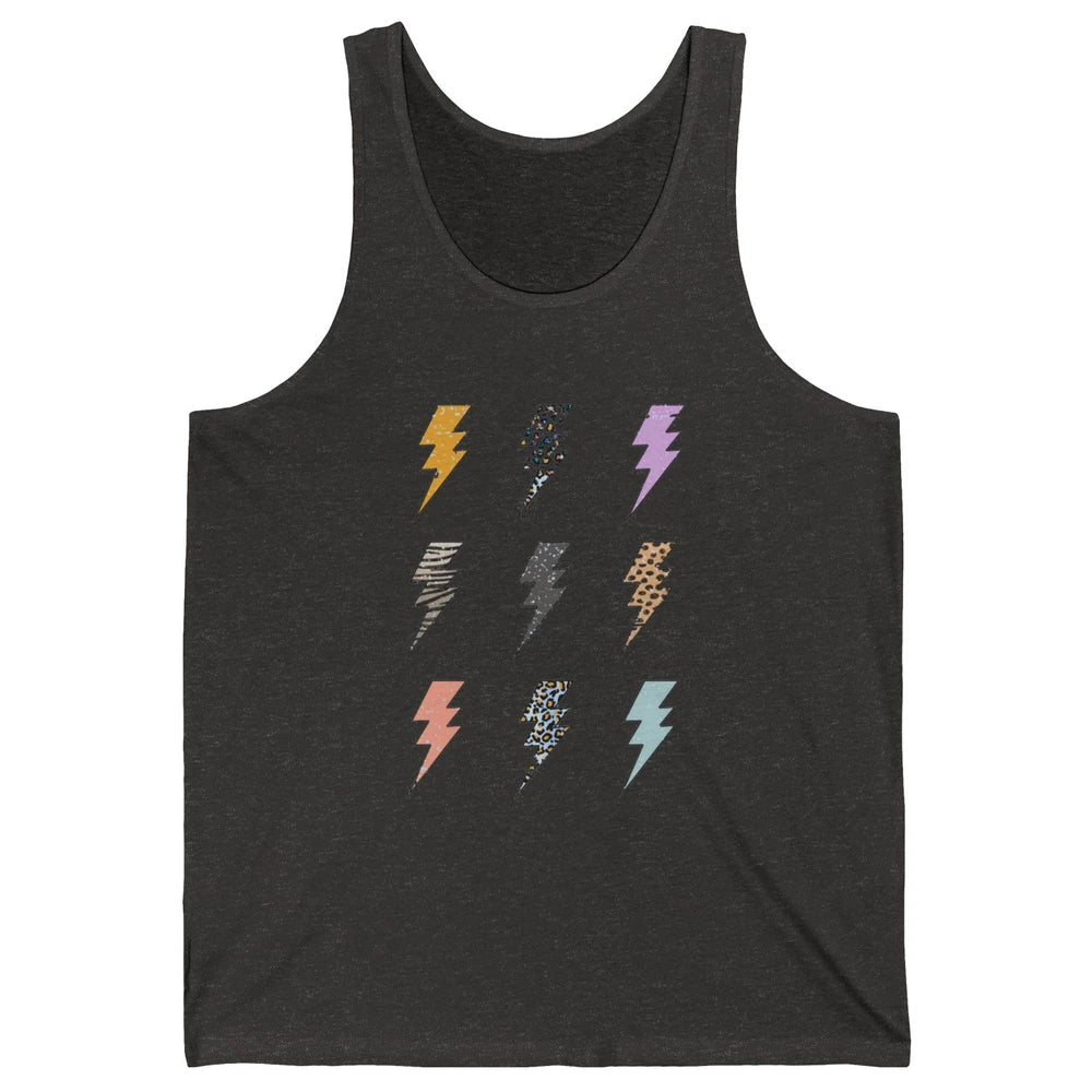 Preppy Lightning Bolt Colorful Leopard Cheetah Western Retro Unisex Jersey Tank