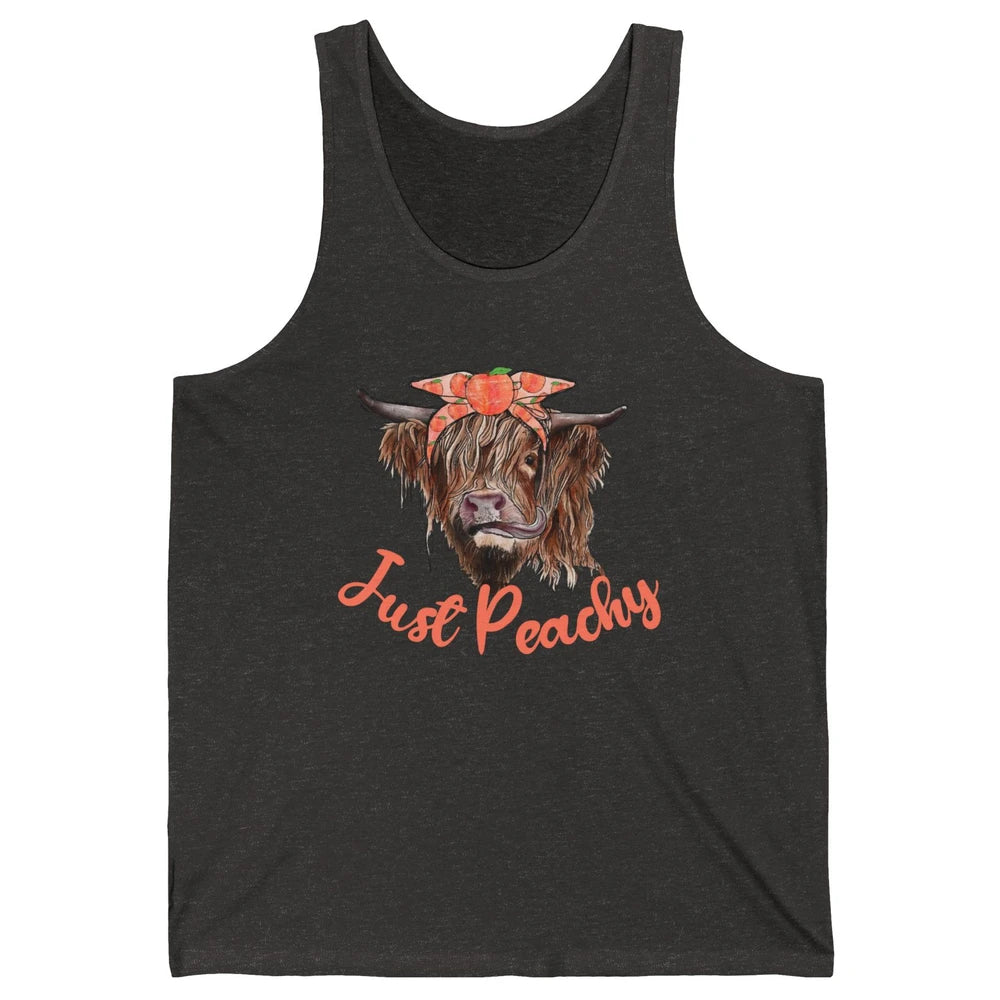 Highland Cow Bandana Just Peachy Western Country Peach Lover Unisex Jersey Tank