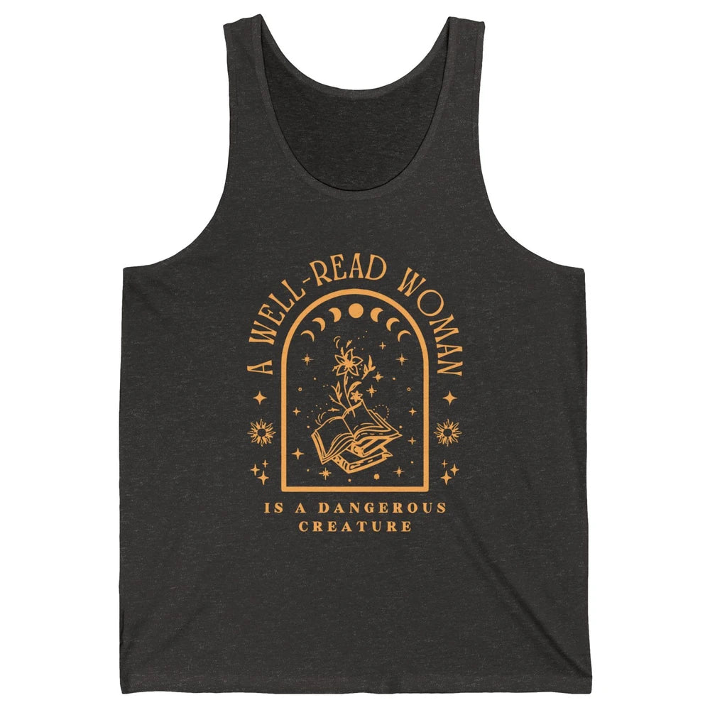 Aesthetic Read Books Moon Phase Librarian Bookworm Bookish Unisex Jersey Tank