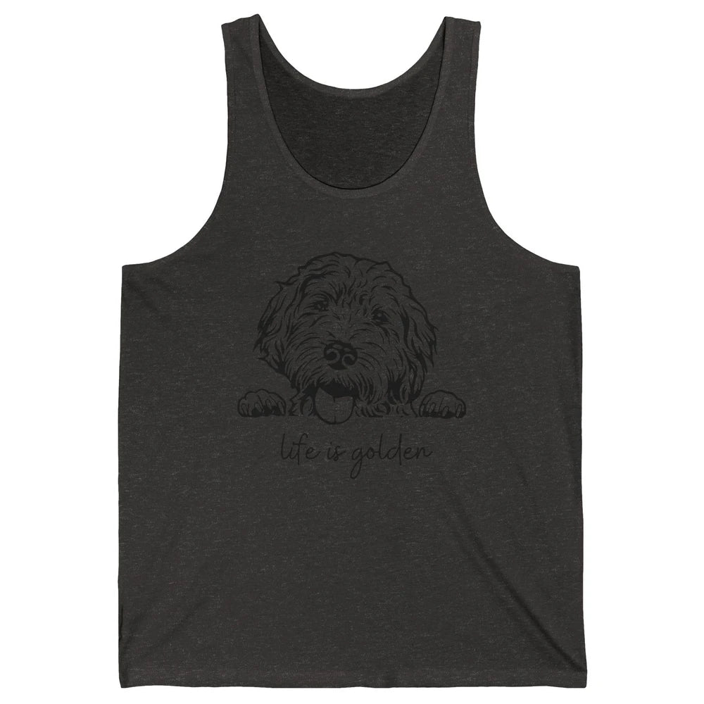Life is Golden Dog Mom Goldendoodle Mama Mother's Day Gift Unisex Jersey Tank