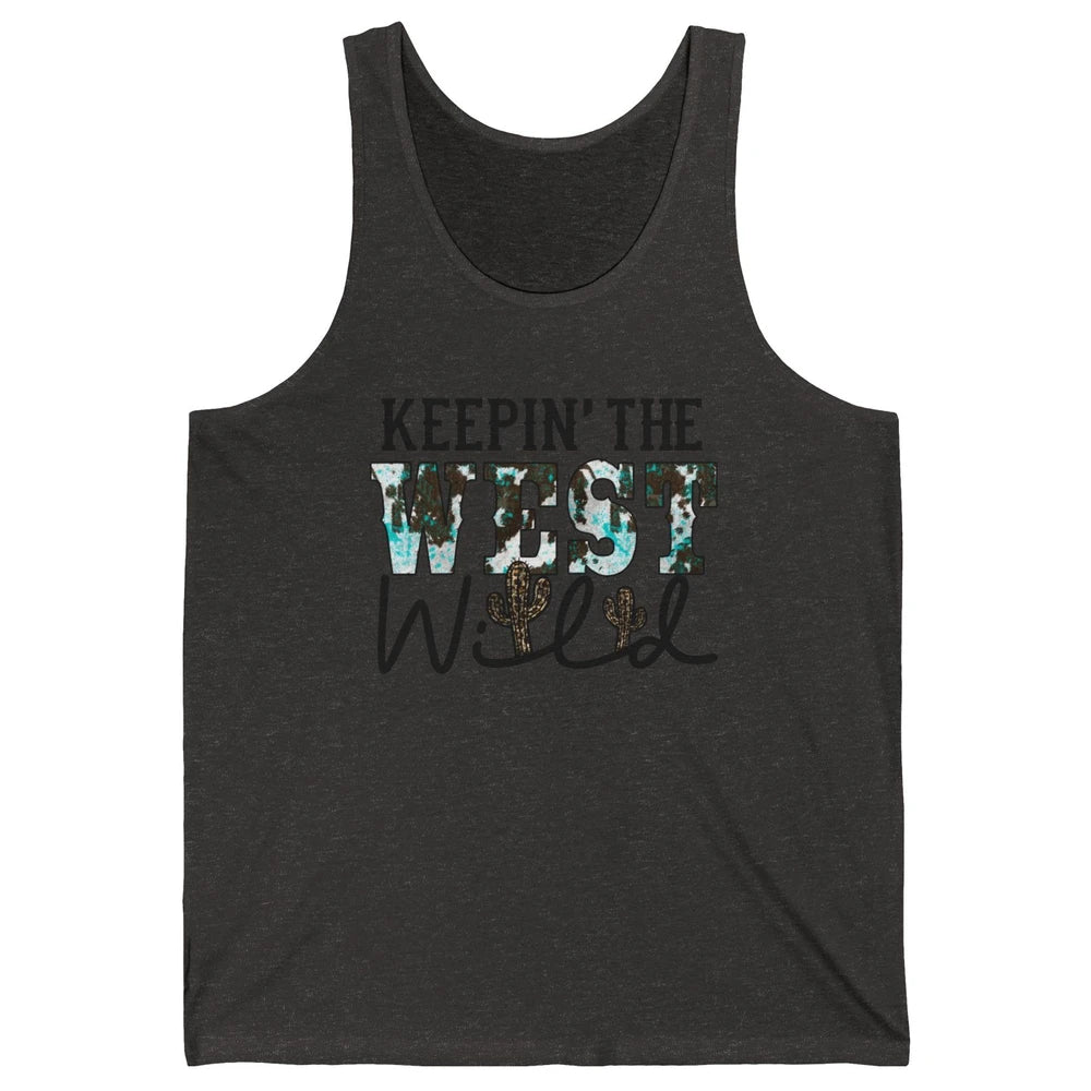 Leopard Cactus Keeping The West Wild Western Country Cowboy Unisex Jersey Tank