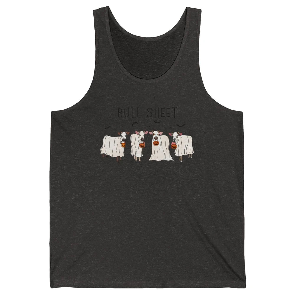 Funny Cow Ghost Pumpkin Bull Sheet Halloween Animal Costume Unisex Jersey Tank