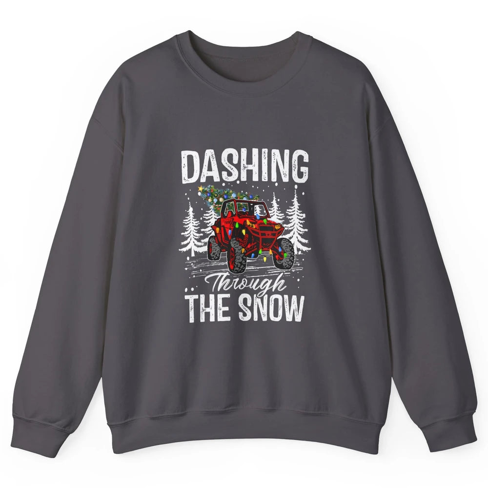 Side By Side Christmas UTV Riding Dirty SXS Rider Offroad Unisex Crewneck Sweatshirt