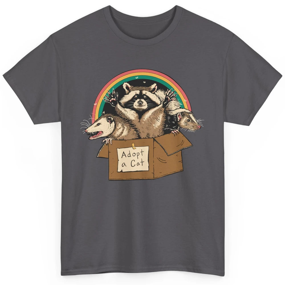 Adopt Forbidden Cats In Box Raccoon Skunks Possum Cat Lovers Classic Unisex T-Shirt