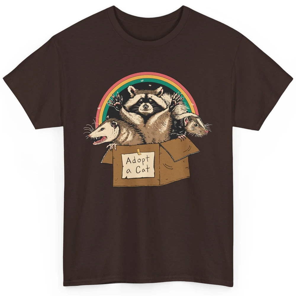 Adopt Forbidden Cats In Box Raccoon Skunks Possum Cat Lovers Classic Unisex T-Shirt