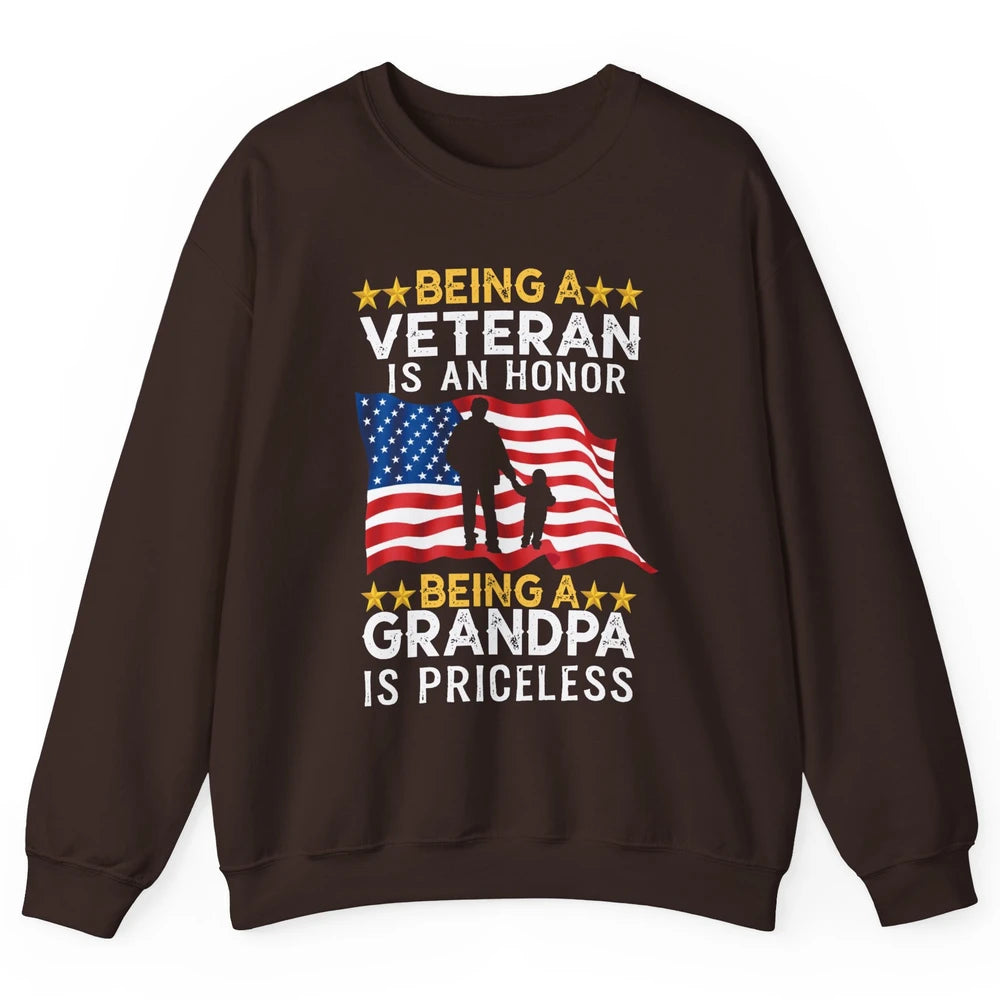 Being A Veteran Is An Honor Army Dad US Military Day Unisex Crewneck Sweatshirt