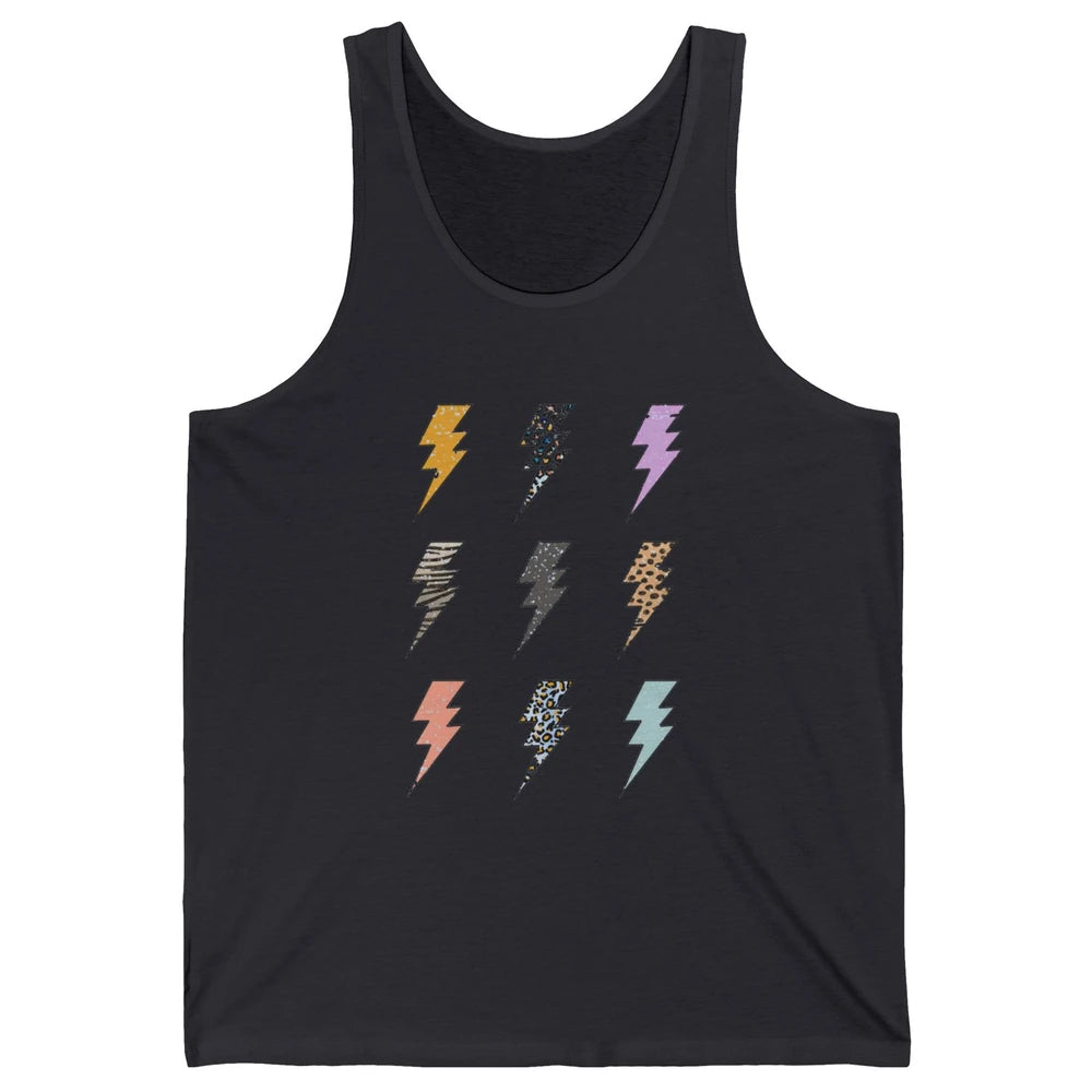 Preppy Lightning Bolt Colorful Leopard Cheetah Western Retro Unisex Jersey Tank