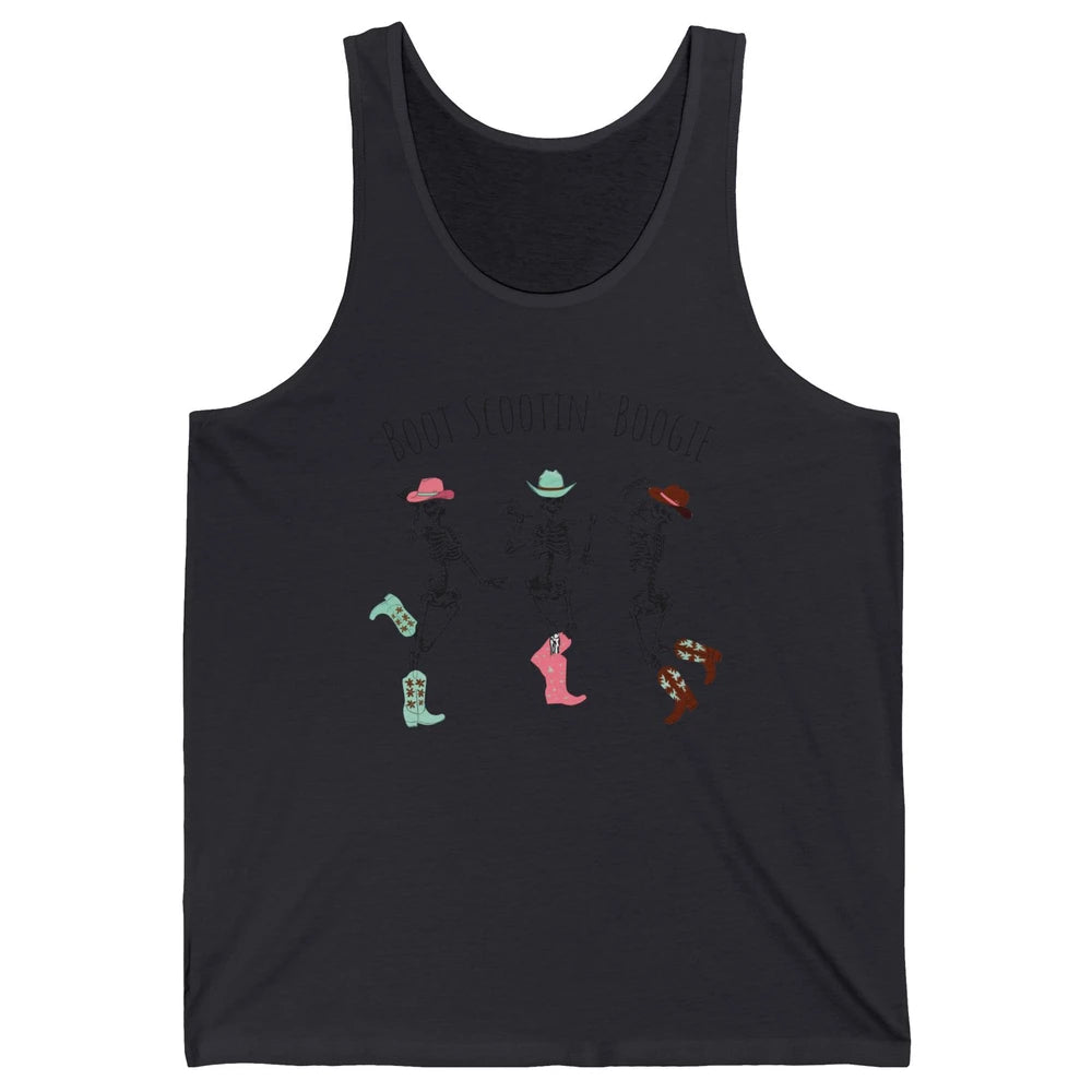 Cowboy Skeleton Dance Boot Scooting Boogie Western Halloween Unisex Jersey Tank