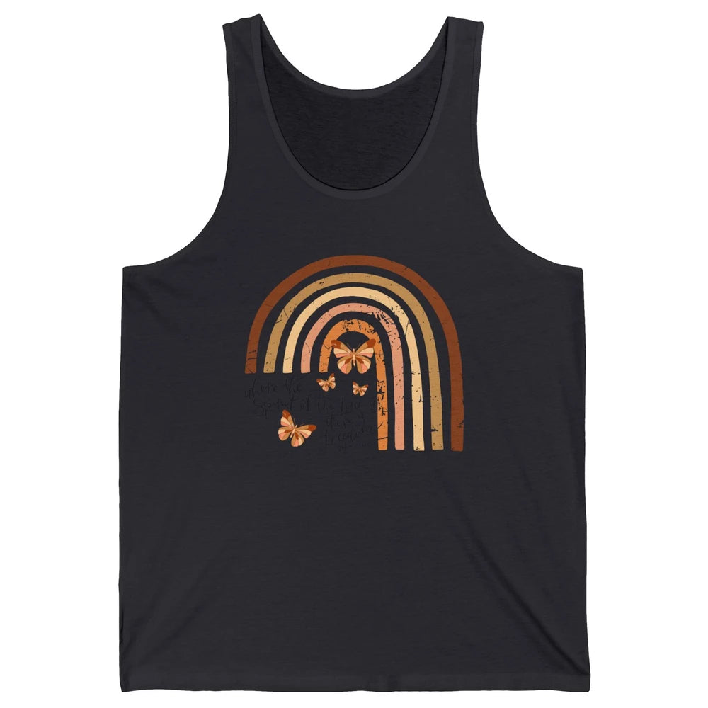 Retro Rainbow Christian Where Spirit Of The Lord Is Bible Unisex Jersey Tank