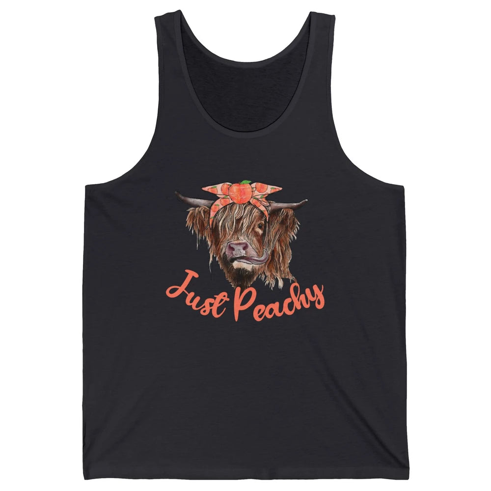 Highland Cow Bandana Just Peachy Western Country Peach Lover Unisex Jersey Tank