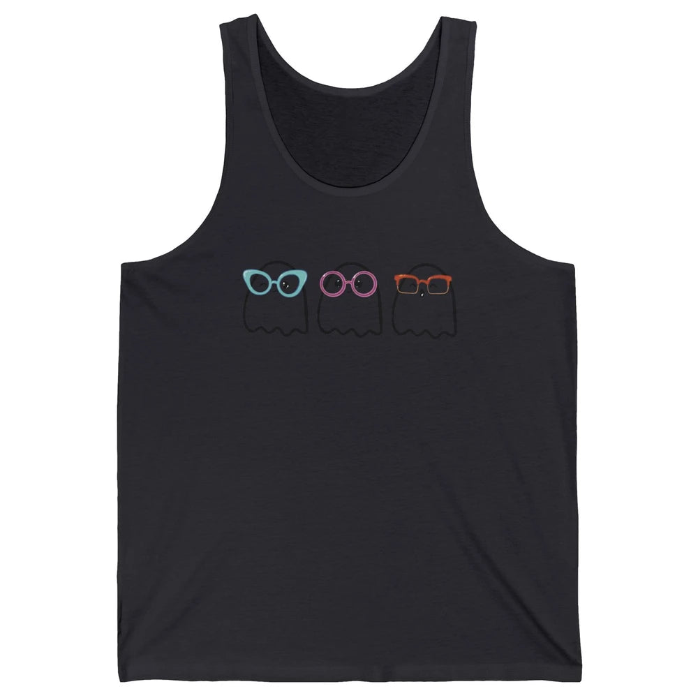 Cute Little Ghosts Glasses Optometrist Halloween Optician Unisex Jersey Tank