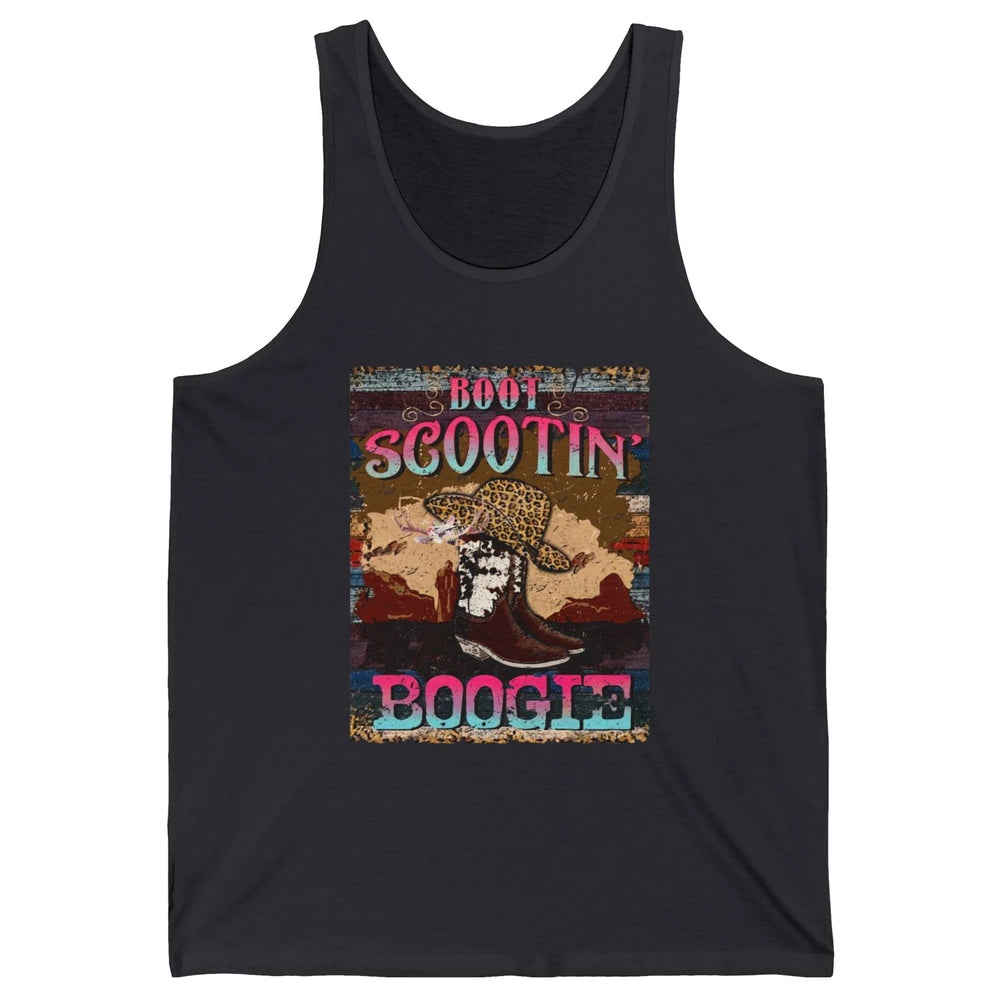 Leopard Cowboy Boots Hat Boot Scootin Boogie Western Country Unisex Jersey Tank