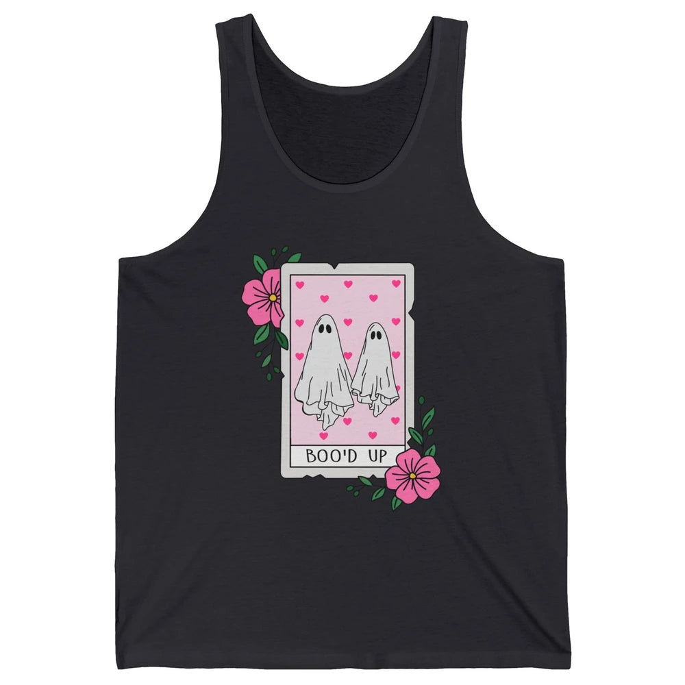 Floral Bood Up Tarot Card Valentines Day Spooky Ghost Couple Unisex Jersey Tank